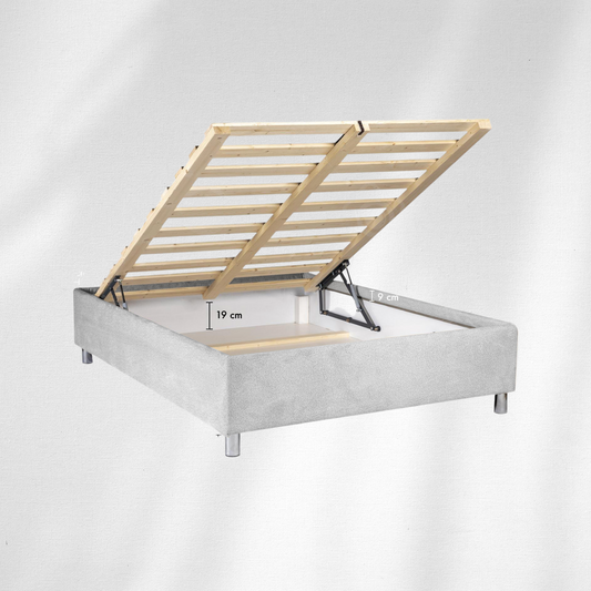 בסיס מיטה עם מסגרת וארגז מצעים